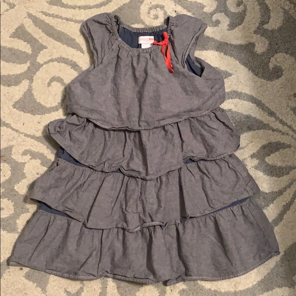 Ruffle chambray dress